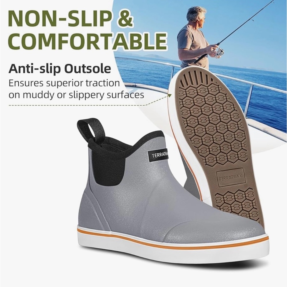ADORA Gray Non-Slip Men's Rain Boots